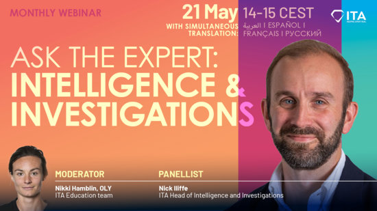 ITA Monthly Webinar: Registration Open for May Session on Intelligence & Investigations