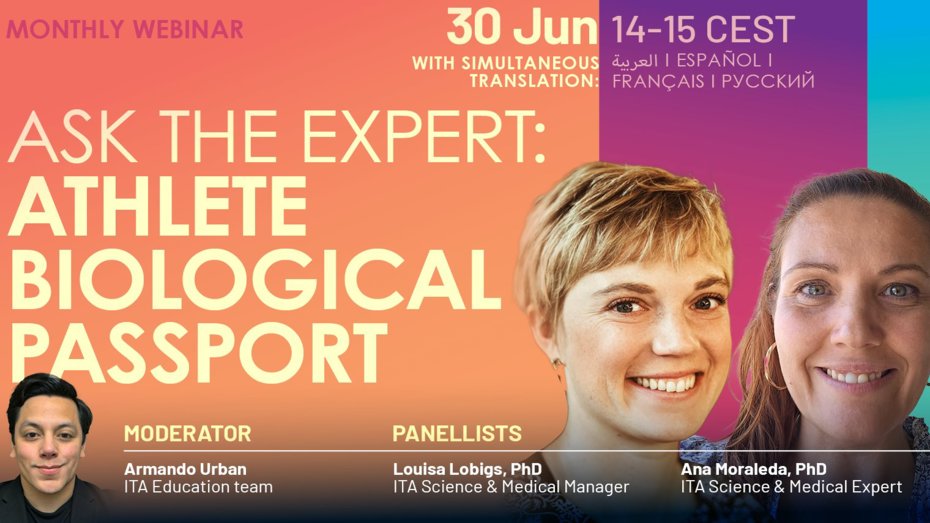ITA Monthly Webinar: Registration Open for June Session on the Athlete Biological Passport